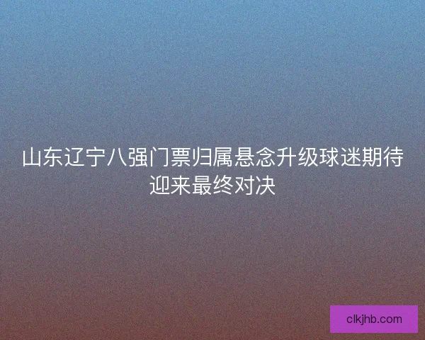 山东辽宁八强门票归属悬念升级球迷期待迎来最终对决
